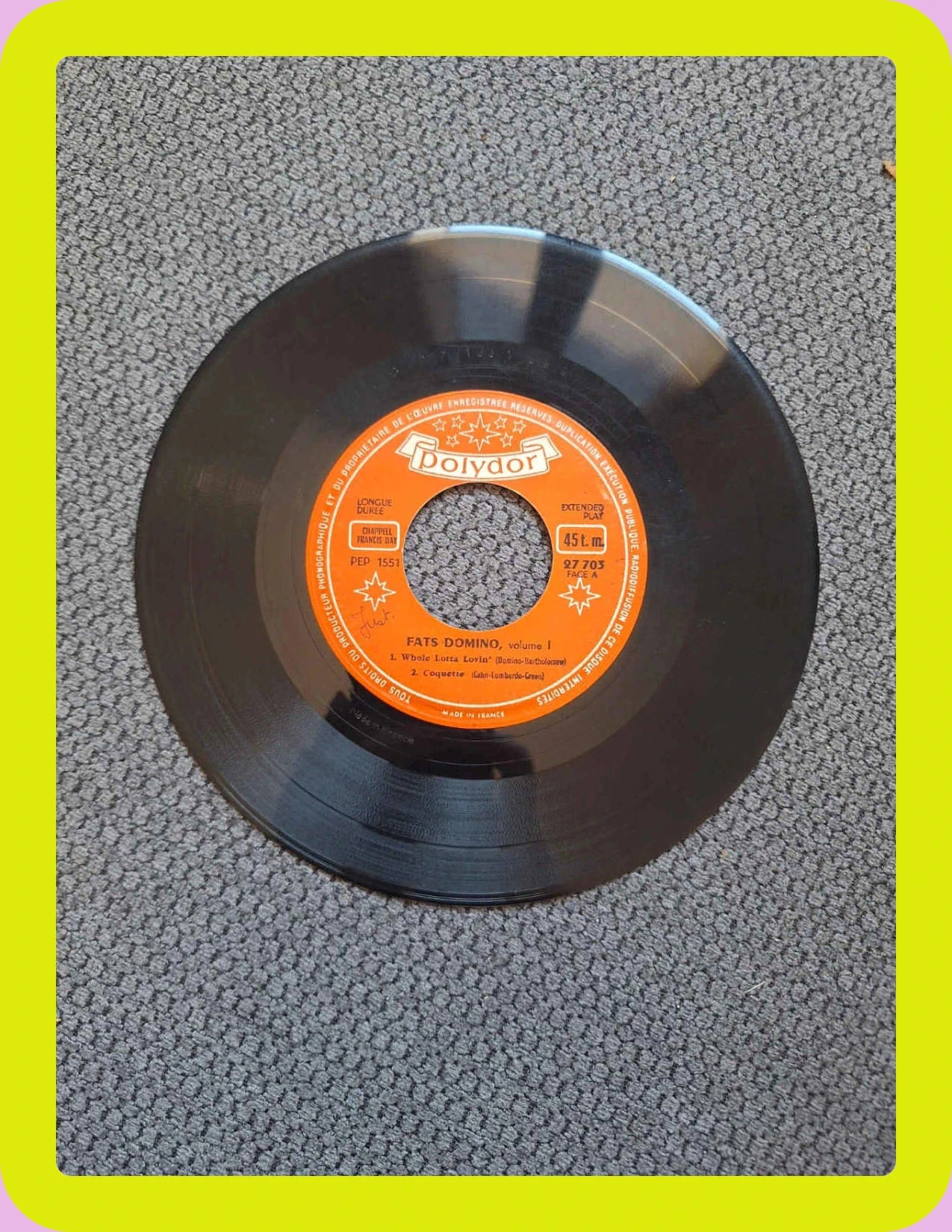 Vinyl 45 RPM EP - Fats Domino - Volume 1 (Polydor 1959) Rock & Roll – photo 4